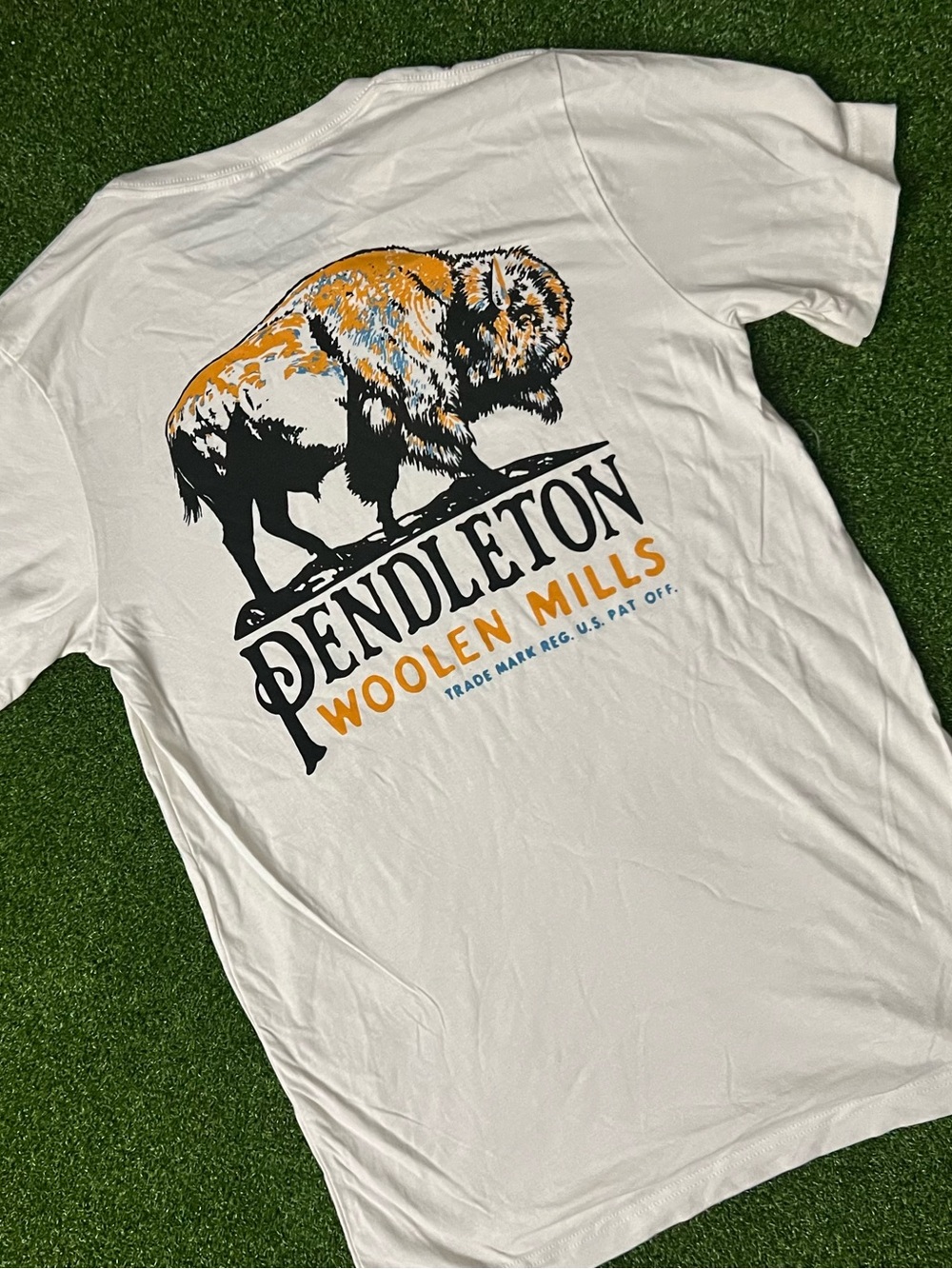 Pendleton White Graphic Buffalo Short Sleeve Tee